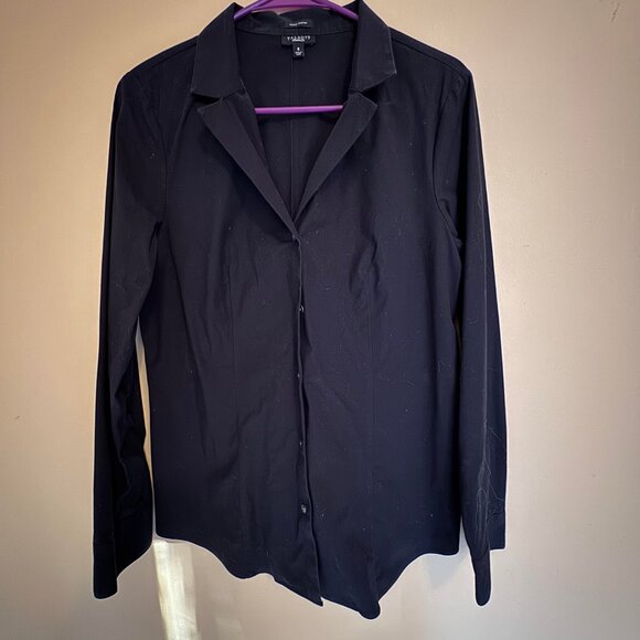 Talbots, size 8, grey gray blouse, wrinkle resistant - Picture 3 of 6